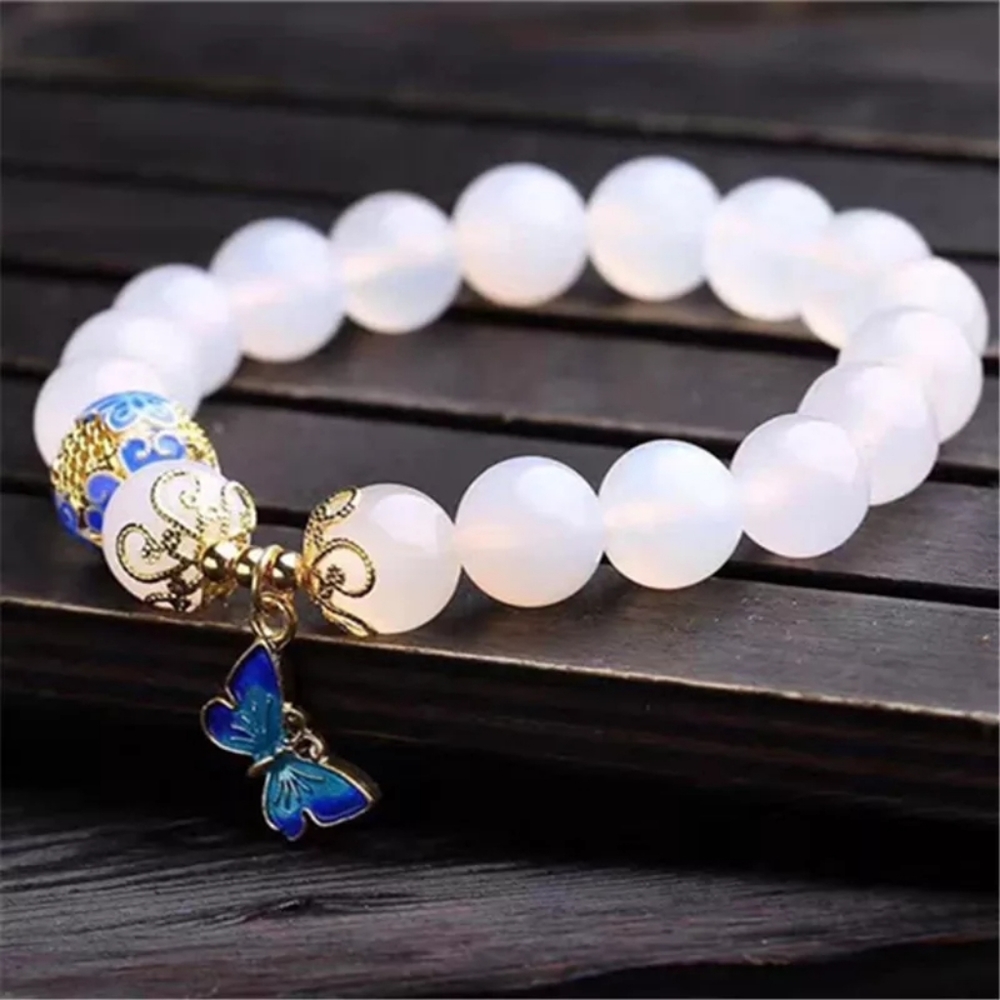 High quality white agate natural stone bracelet